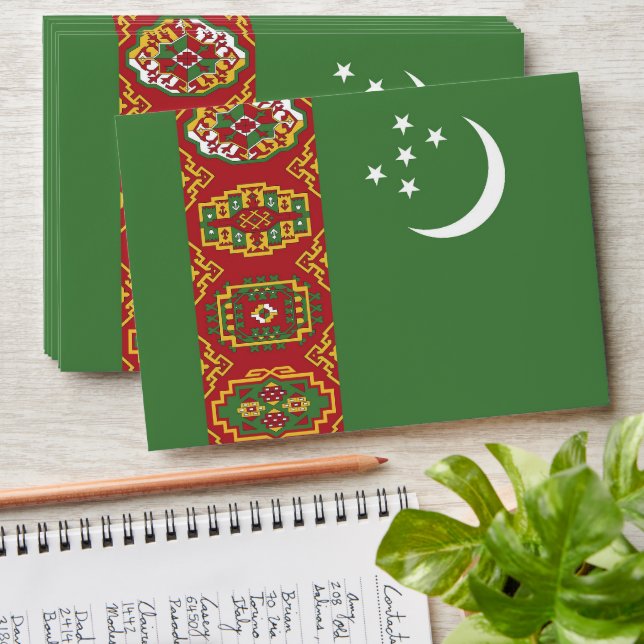 Turkmenistan flag envelope (Stacked)