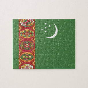 Turkmenistan flag jigsaw puzzle