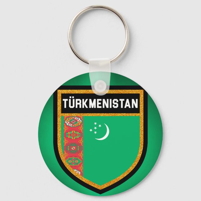 Turkmenistan Flag Key Ring (Front)