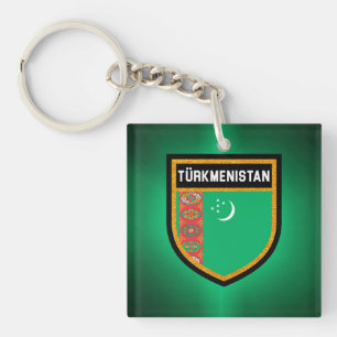 Turkmenistan Flag Key Ring