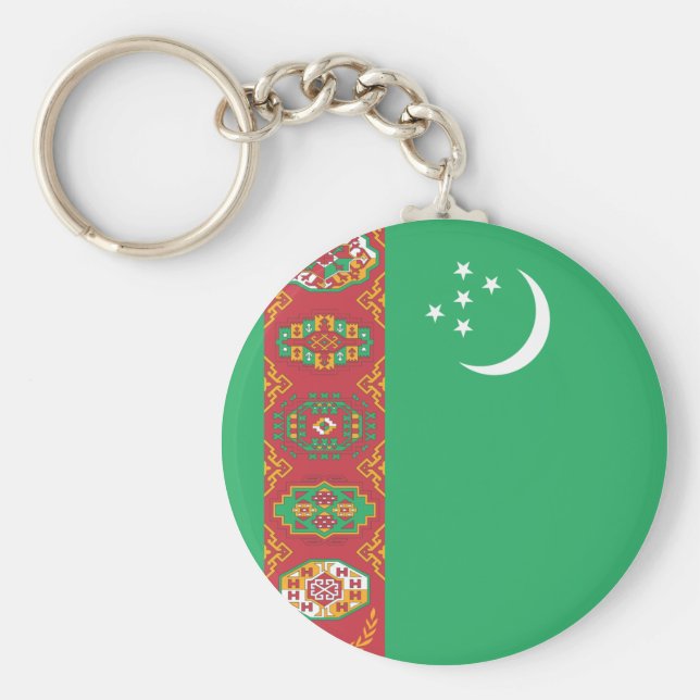 Turkmenistan Flag Key Ring (Front)