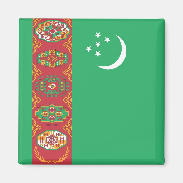 Turkmenistan Flag Magnet (Front)