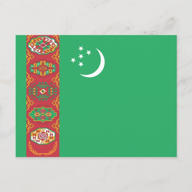 Turkmenistan Flag Postcard (Front)