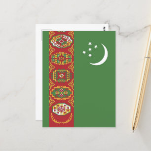 Turkmenistan flag postcard