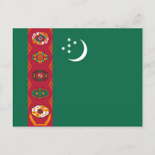 Turkmenistan Flag Postcard