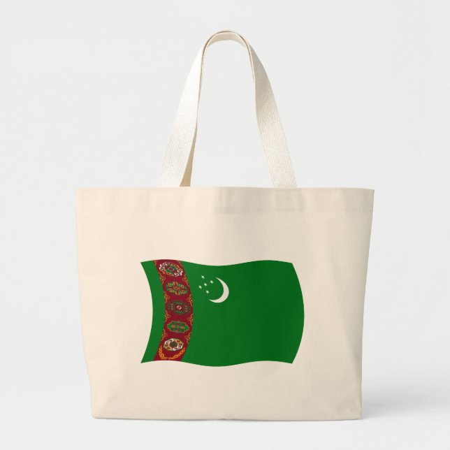 Turkmenistan Flag Tote Bag (Front)
