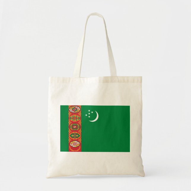 Turkmenistan Flag Tote Bag (Front)