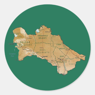 Turkmenistan Map Sticker