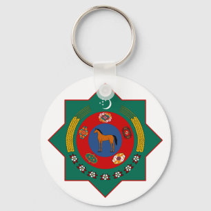 Turkmenistan Official Coat Of Arms Heraldry Symbol Key Ring