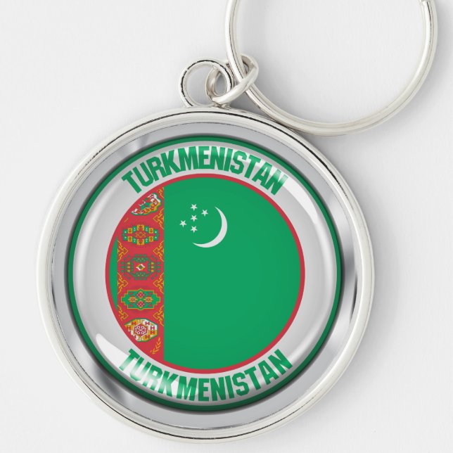 Turkmenistan Round Emblem Key Ring (Front)