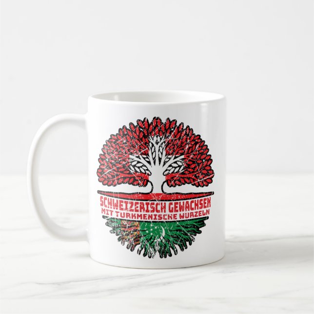 Turkmenistan Schweizer Schweizer Baum Coffee Mug (Left)