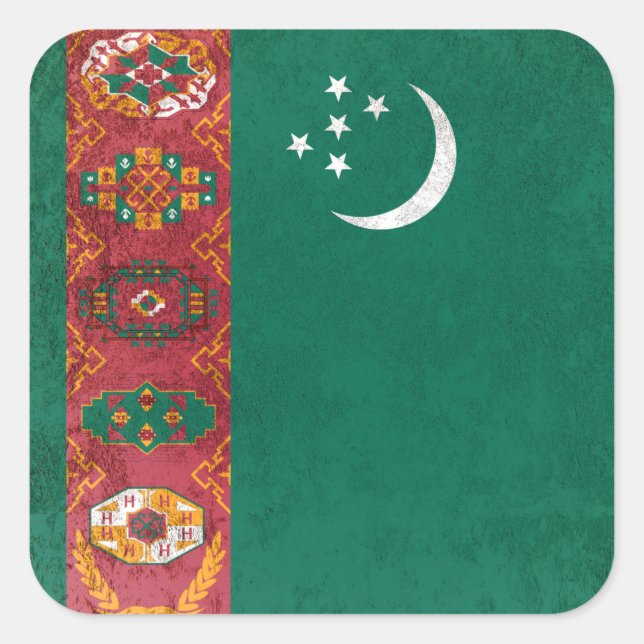 Turkmenistan Square Sticker (Front)