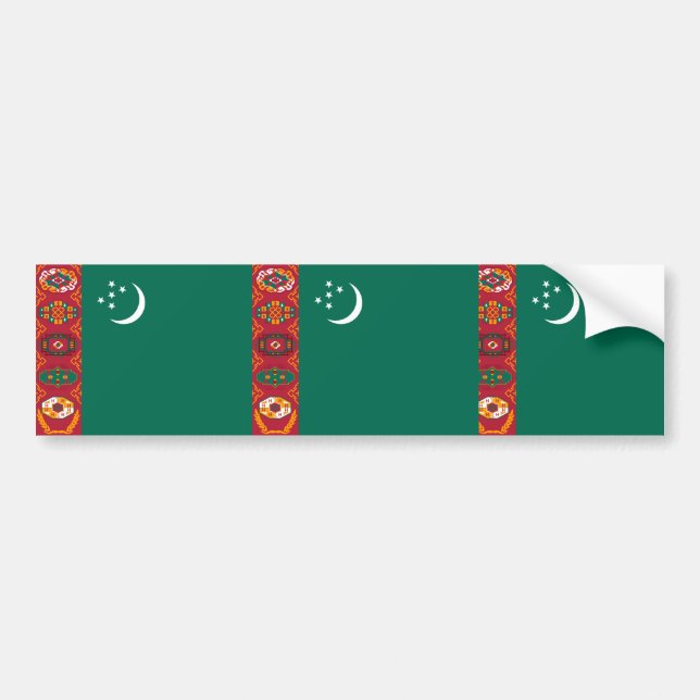 Turkmenistan, Turkey flag Bumper Sticker (Front)