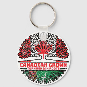 Turkmenistan Turkmenian Canadian Canada Tree Roots Key Ring