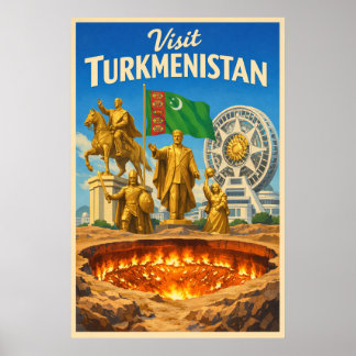 Turkmenistan - Vintage Travel Poster