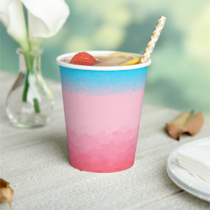 Turks and Caicos Blue and Coral Ombre Paper Cups