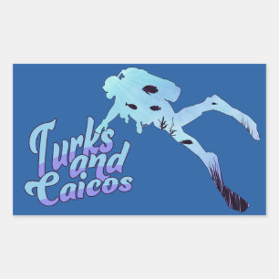 Turks and Caicos Diving Rectangular Sticker
