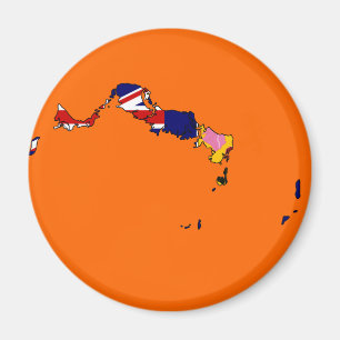 Turks And Caicos flag map Magnet