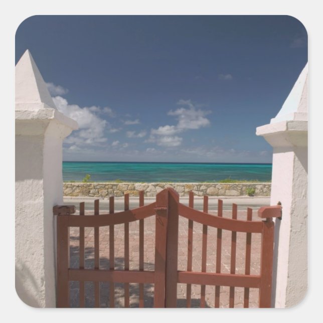 Turks and Caicos, Grand Turk Island, Cockburn 5 Square Sticker (Front)
