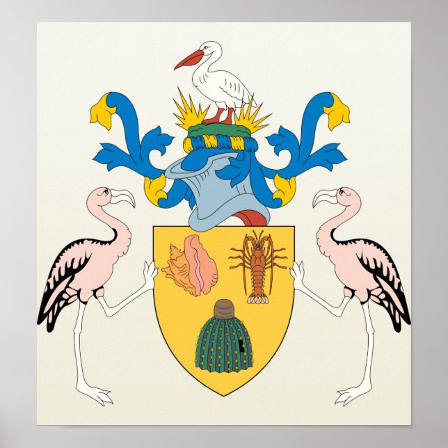 Turks And Caicos Islands Coat of Arms detail Poster (Front)
