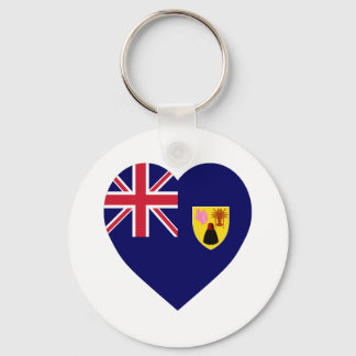 Turks and Caicos Islands Flag Heart Key Ring