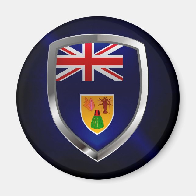 Turks and Caicos Islands Metallic Emblem Magnet (Front)