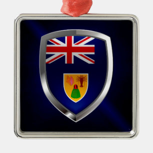 Turks and Caicos Islands Metallic Emblem Metal Tree Decoration