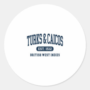 Turks And Caicos Islands Retro Preppy Throwck Souv Classic Round Sticker