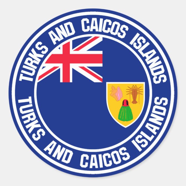 Turks and Caicos Islands Round Emblem Classic Round Sticker (Front)