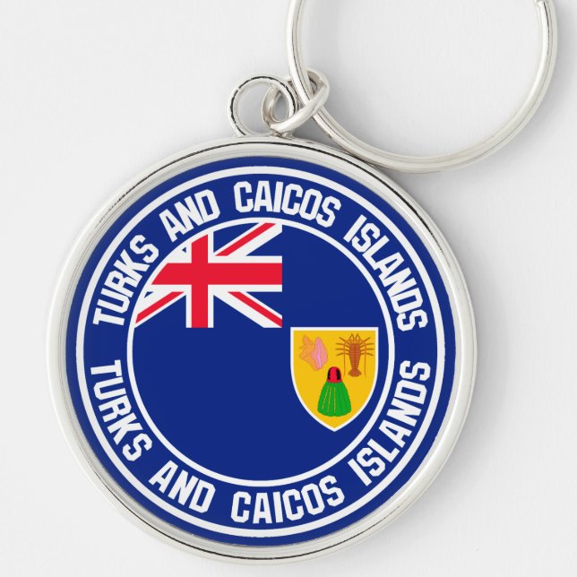 Turks and Caicos Islands Round Emblem Key Ring (Front)