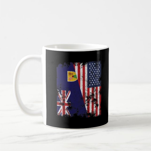 Turks And Caicos Islands USA Flag Coffee Mug (Left)