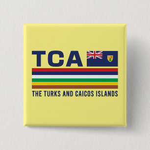 Turks and Caicos ISO Alpha 3 Design 15 Cm Square Badge