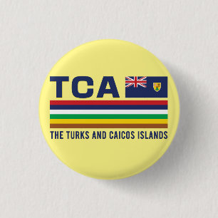 Turks and Caicos ISO Alpha 3 Design Cm Round Badge