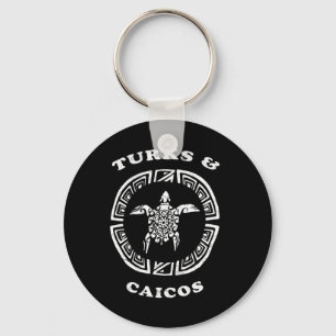 Turks And Caicos Retro Vintage Tril Turtle Vacatio Key Ring