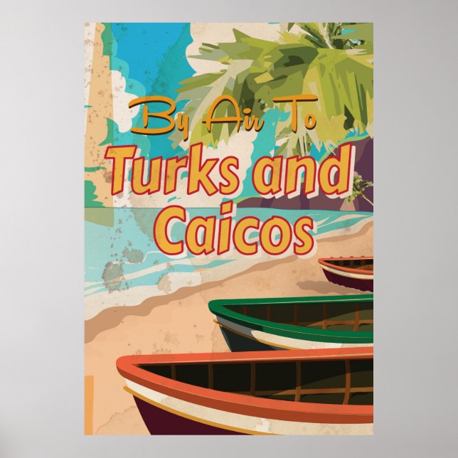 Turks and Caicos Vintage Travel Poster (Front)