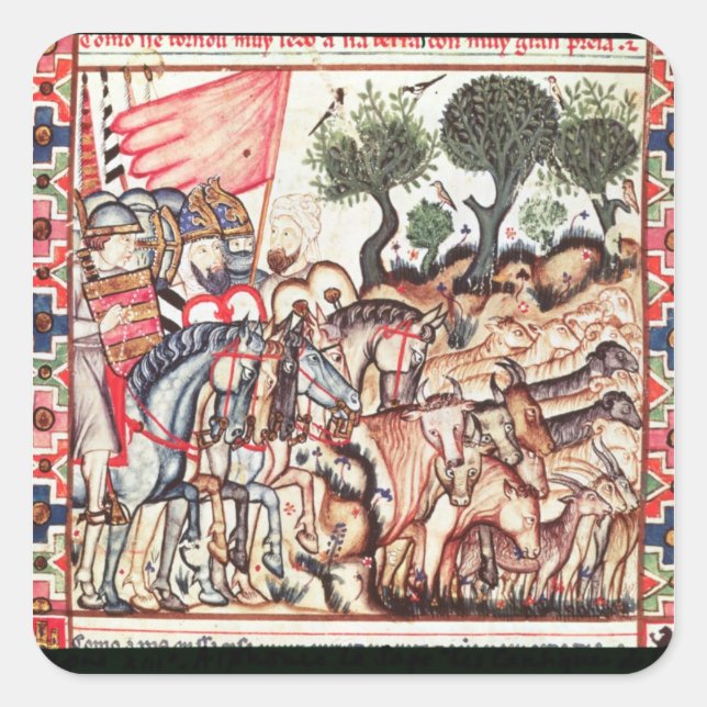 Turks and Moors Regaining their Land Square Sticker (Front)