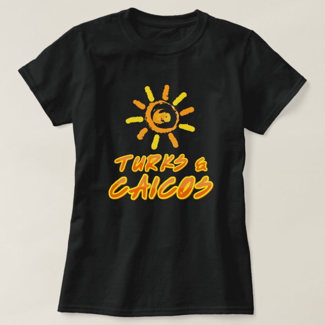 Turks & Caicos bright yellow & orange T-Shirt (Design Front)