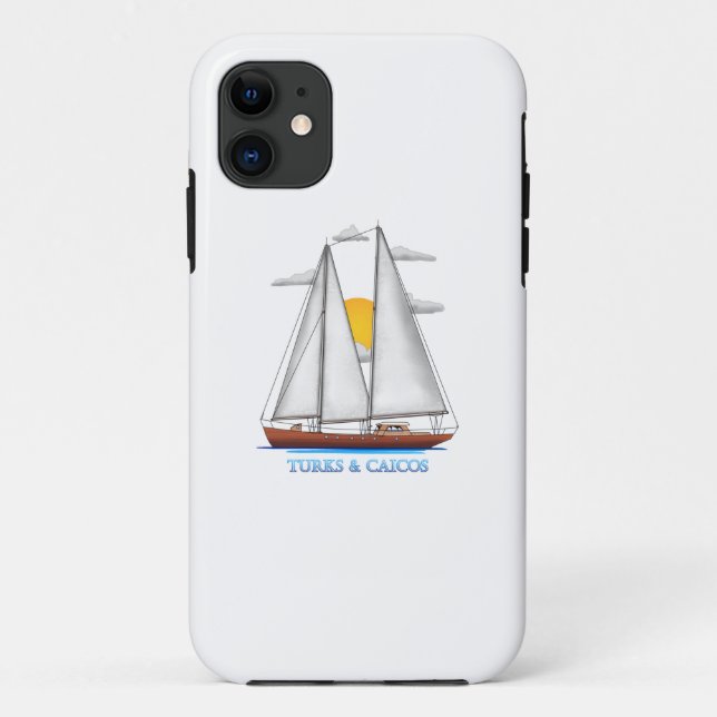Turks & Caicos Coastal Nautical Sailing Sailor Case-Mate iPhone Case (Back)