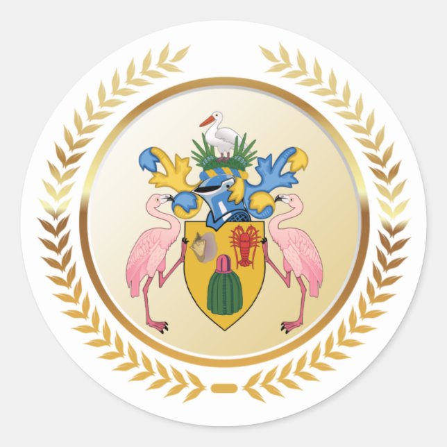 Turks & Caicos Coat Of Arms Classic Round Sticker (Front)