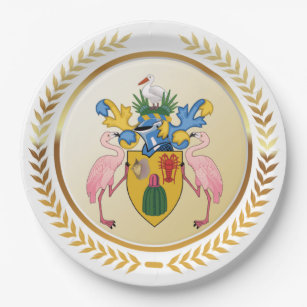 Turks & Caicos Coat Of Arms Paper Plate