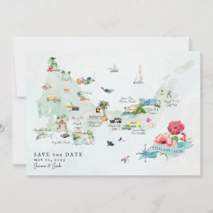 Turks & Caicos Destination Wedding Itinerary Map Save The Date