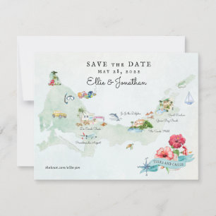 Turks & Caicos   Destination Wedding Itinerary Map Save The Date