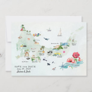 Turks & Caicos Destination Wedding Itinerary Map Save The Date