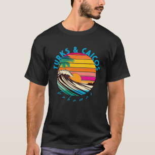 Turks & Caicos Retro 1980s Style Bahamas Beach T-Shirt