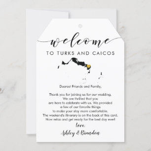 Turks & Caicos  Wedding Welcome Tag and Itinerary