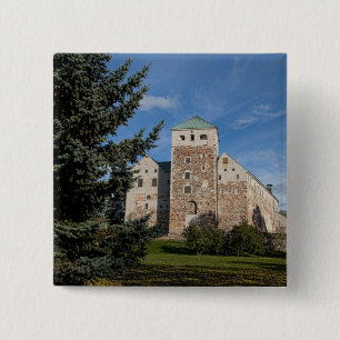 Turku, Finland, ancient Turun Linna Castle, a 15 Cm Square Badge