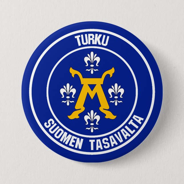 Turku Round Emblem 7.5 Cm Round Badge (Front)