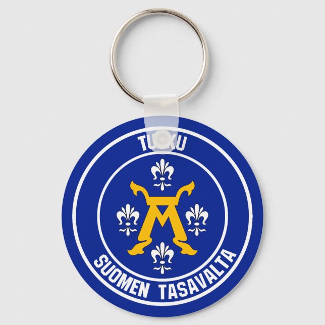 Turku Round Emblem Key Ring (Front)