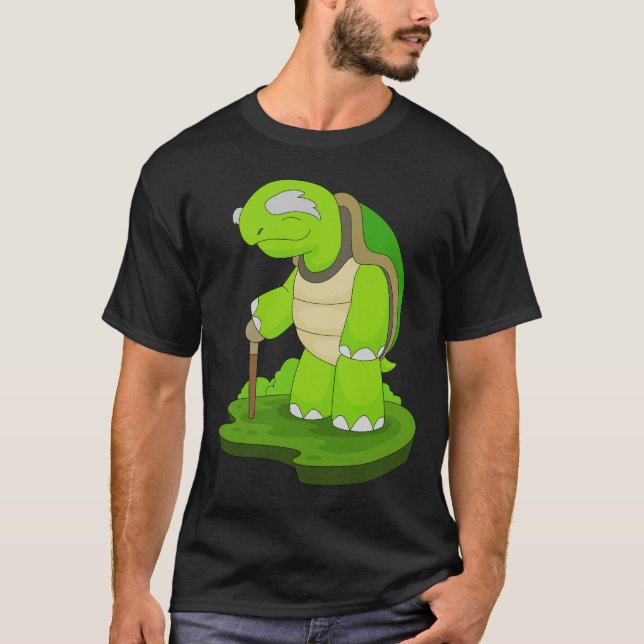 Turle Pensioner Walking stick T-Shirt (Front)