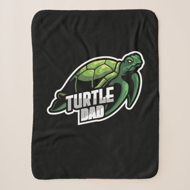 Turlte Lover | Turtle Dad Sherpa Blanket (Front)